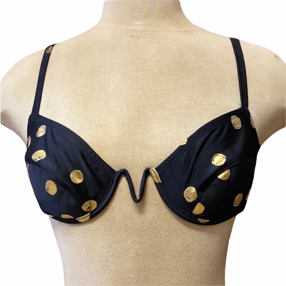 Vintage Bikini Top 90s Polkadot Swimsuit Swim S Small M Medium New - Picture 1 of 10